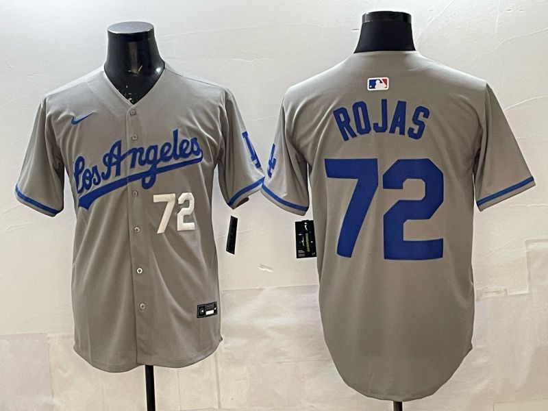 Men 2025 Los Angeles Dodgers #72 Rojas Grey Game Nike MLB Jersey style 003->los angeles dodgers->MLB Jersey